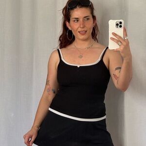 🖤 Electric Behaviour Black Ribbed Tank Top